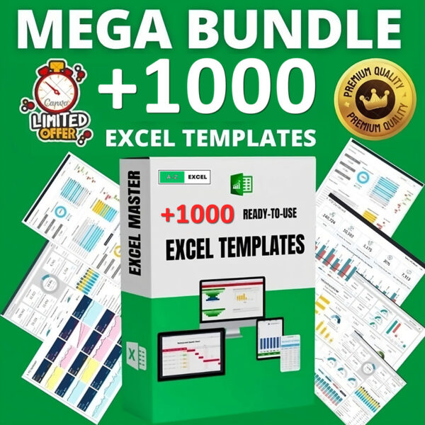 1000 + Excel Ready Template & Video Tutorials